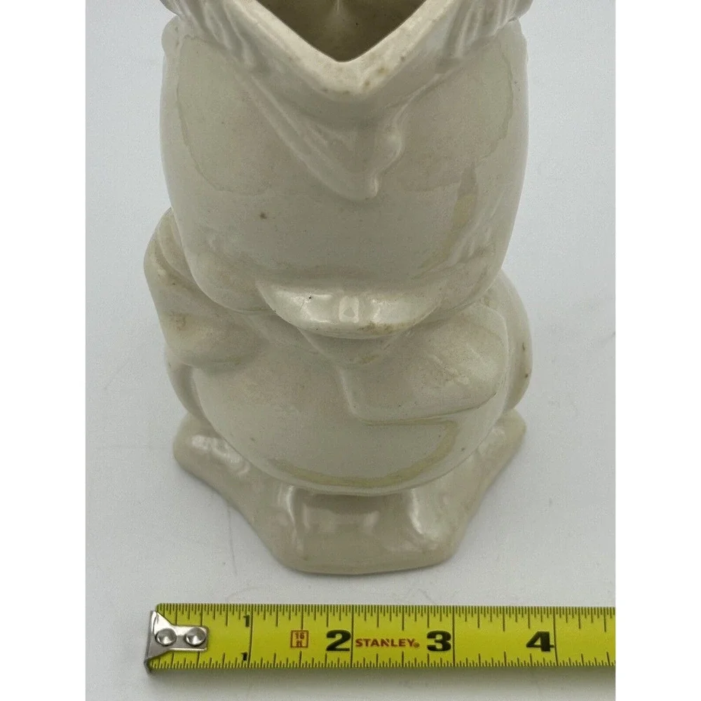 Vtg Shawnee Pottery Duck Bird Pitcher Jug White 7 1/2